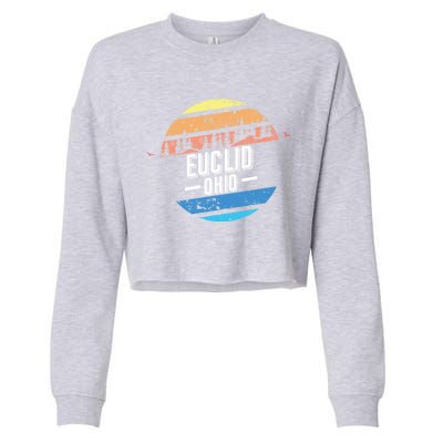 Vintage Euclid Ohio Sunset Souvenir Print Gift Cropped Pullover Crew