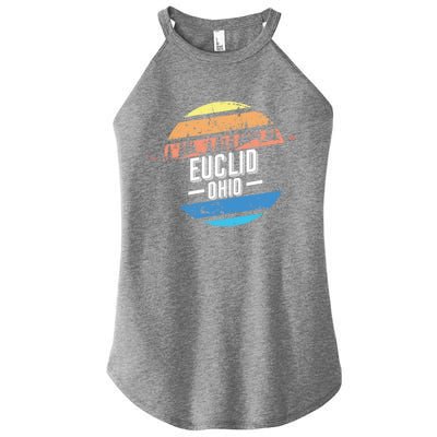 Vintage Euclid Ohio Sunset Souvenir Print Gift Women's Perfect Tri Rocker Tank