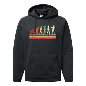 Violin Evolution Of Man Performance Fleece Hoodie