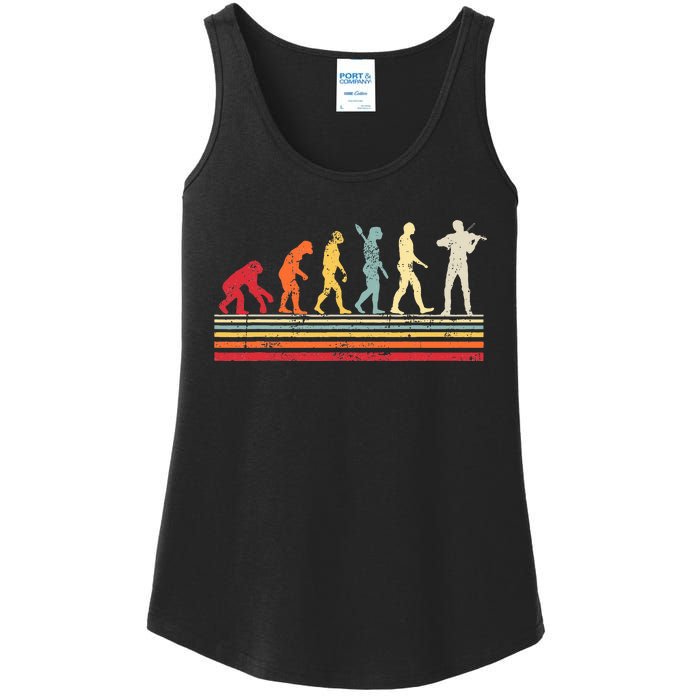 Violin Evolution Of Man Ladies Essential Tank