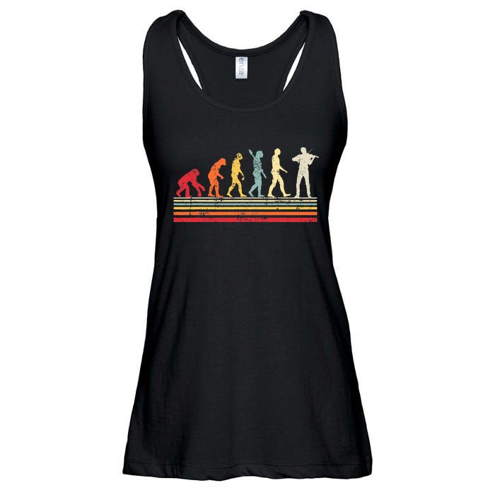 Violin Evolution Of Man Ladies Essential Flowy Tank