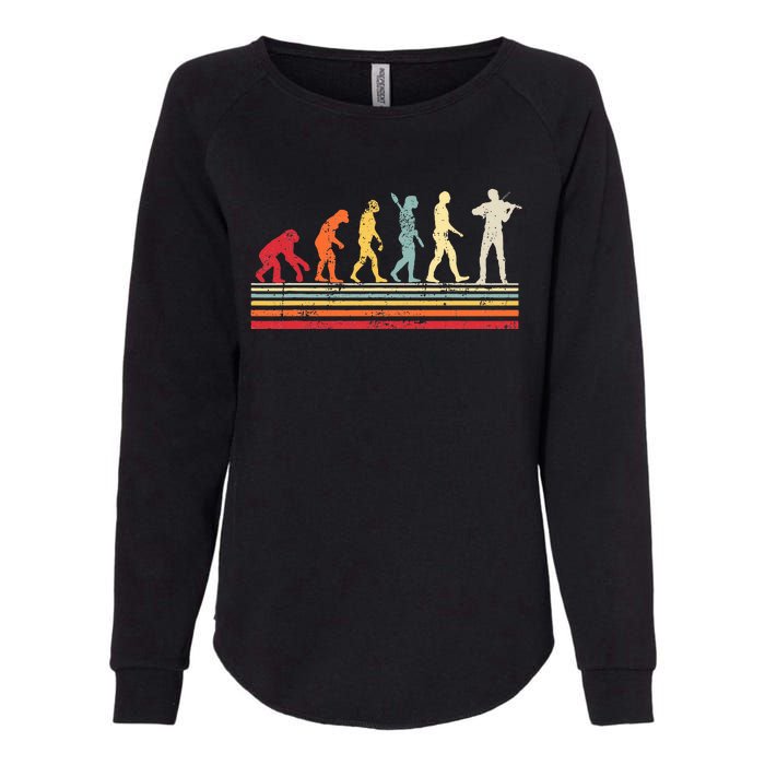 Violin Evolution Of Man Womens California Wash Sweatshirt