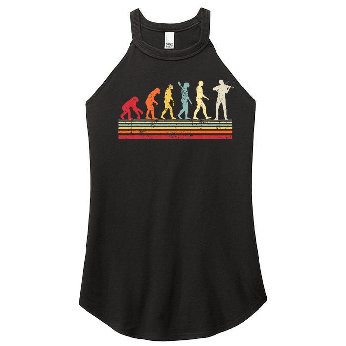 Violin Evolution Of Man Women's Perfect Tri Rocker Tank