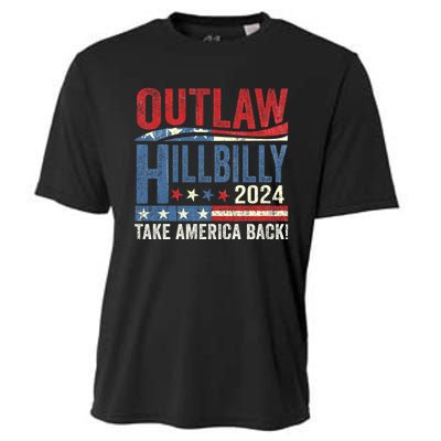 Vintage Elections Outlaw Hillbilly Us Flag Trump Vance 2024 Outlaw Hillbilly Us Cooling Performance Crew T-Shirt