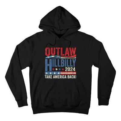 Vintage Elections Outlaw Hillbilly Us Flag Trump Vance 2024 Outlaw Hillbilly Us Hoodie