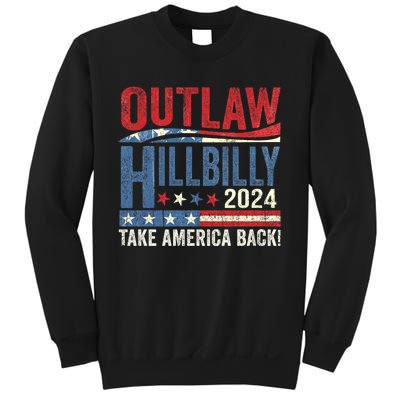 Vintage Elections Outlaw Hillbilly Us Flag Trump Vance 2024 Outlaw Hillbilly Us Sweatshirt