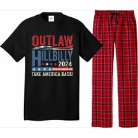 Vintage Elections Outlaw Hillbilly Us Flag Trump Vance 2024 Outlaw Hillbilly Us Pajama Set