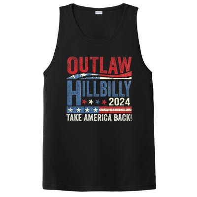 Vintage Elections Outlaw Hillbilly Us Flag Trump Vance 2024 Outlaw Hillbilly Us PosiCharge Competitor Tank