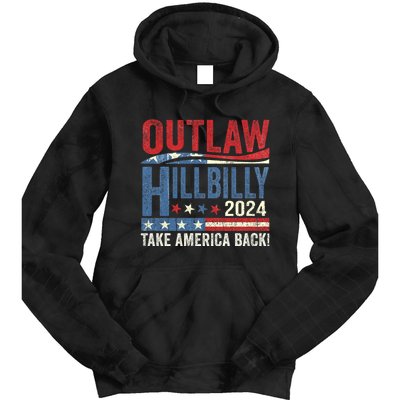 Vintage Elections Outlaw Hillbilly Us Flag Trump Vance 2024 Outlaw Hillbilly Us Tie Dye Hoodie