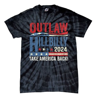 Vintage Elections Outlaw Hillbilly Us Flag Trump Vance 2024 Outlaw Hillbilly Us Tie-Dye T-Shirt