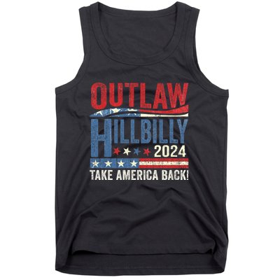 Vintage Elections Outlaw Hillbilly Us Flag Trump Vance 2024 Outlaw Hillbilly Us Tank Top