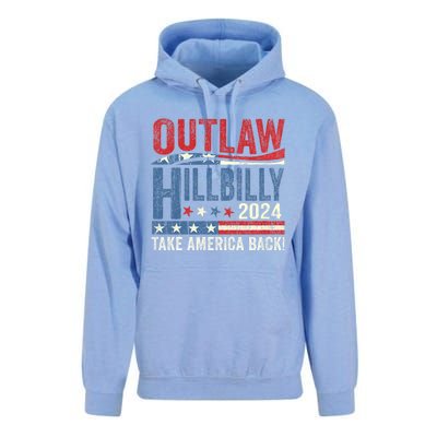 Vintage Elections Outlaw Hillbilly Us Flag Trump Vance 2024 Outlaw Hillbilly Us Unisex Surf Hoodie