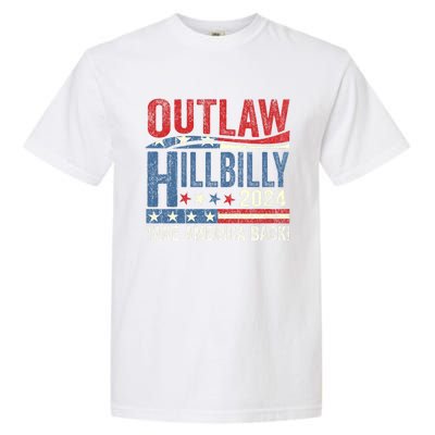 Vintage Elections Outlaw Hillbilly Us Flag Trump Vance 2024 Outlaw Hillbilly Us Garment-Dyed Heavyweight T-Shirt