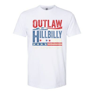 Vintage Elections Outlaw Hillbilly Us Flag Trump Vance 2024 Outlaw Hillbilly Us Softstyle CVC T-Shirt