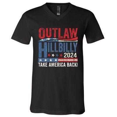 Vintage Elections Outlaw Hillbilly Take America Back Gift V-Neck T-Shirt