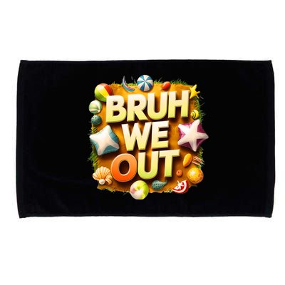 Vintage End Of School Year Summer Bruh We Out Gift Microfiber Hand Towel