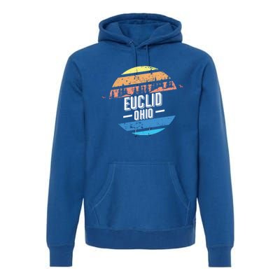 Vintage Euclid Ohio Sunset Souvenir Print Gift Premium Hoodie