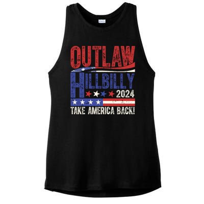 Vintage Elections Outlaw Hillbilly Us Flag Ladies PosiCharge Tri-Blend Wicking Tank