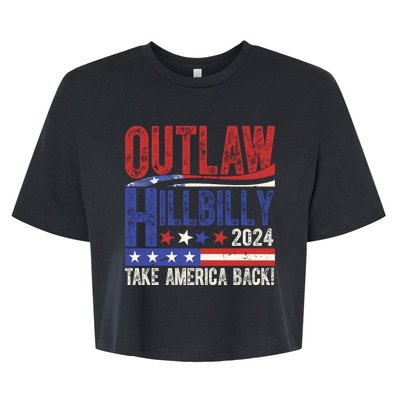 Vintage Elections Outlaw Hillbilly Us Flag Bella+Canvas Jersey Crop Tee