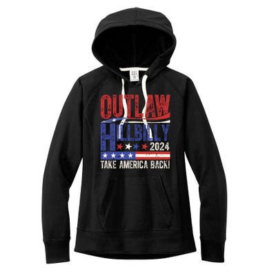 Vintage Elections Outlaw Hillbilly Us Flag Women's Fleece Hoodie