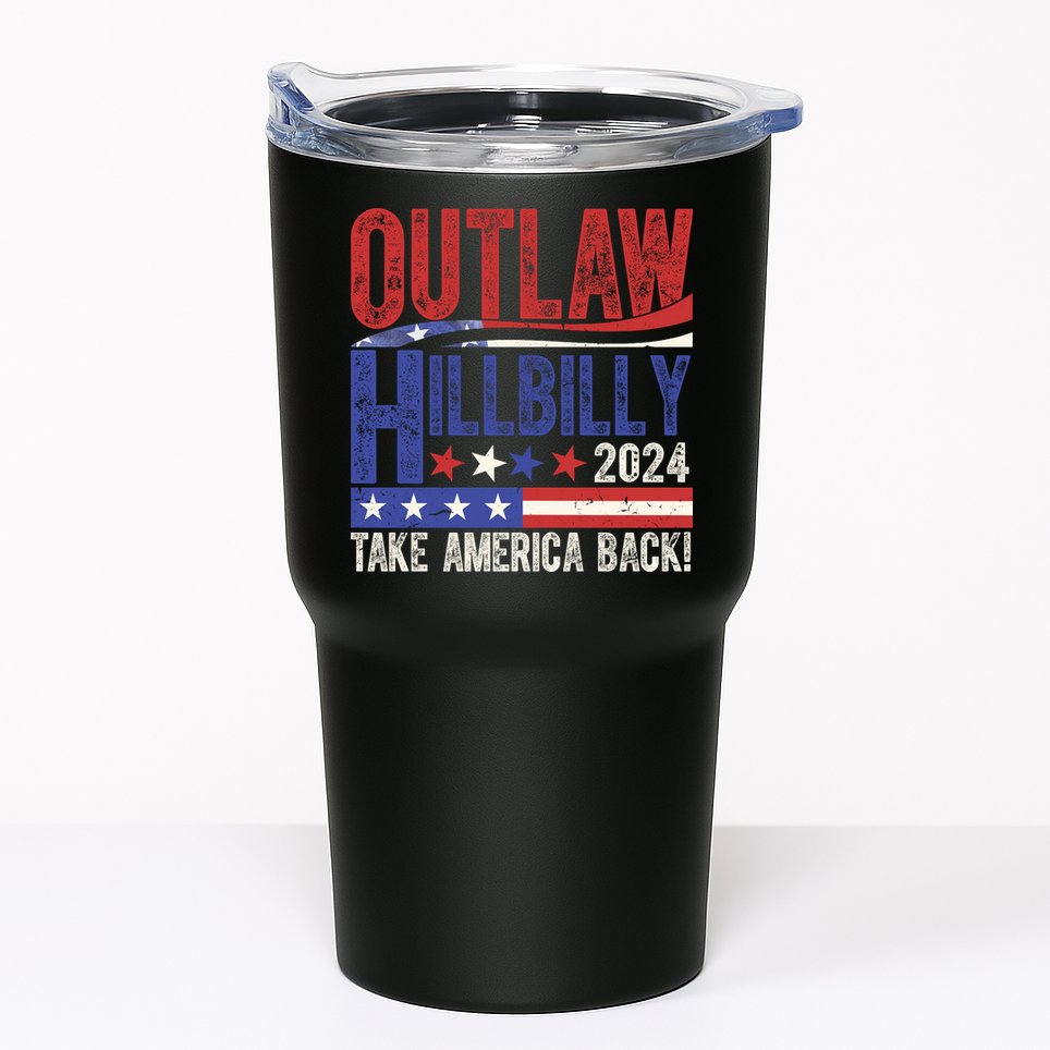 Vintage Elections Outlaw Hillbilly Us Flag Tumbler