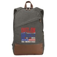 Vintage Elections Outlaw Hillbilly Us Flag Cotton Canvas Backpack