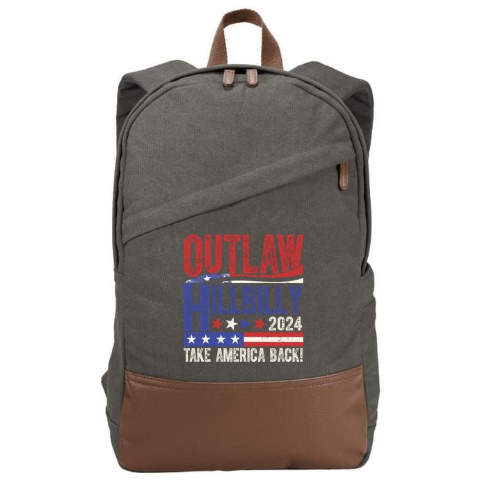 Vintage Elections Outlaw Hillbilly Us Flag Cotton Canvas Backpack