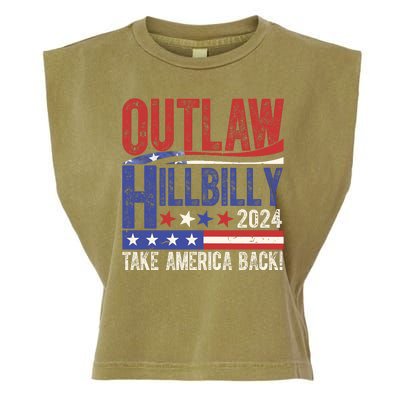 Vintage Elections Outlaw Hillbilly Us Flag Garment-Dyed Women's Muscle Tee