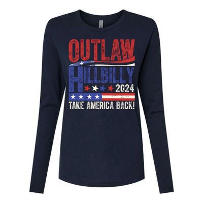 Vintage Elections Outlaw Hillbilly Us Flag Womens Cotton Relaxed Long Sleeve T-Shirt