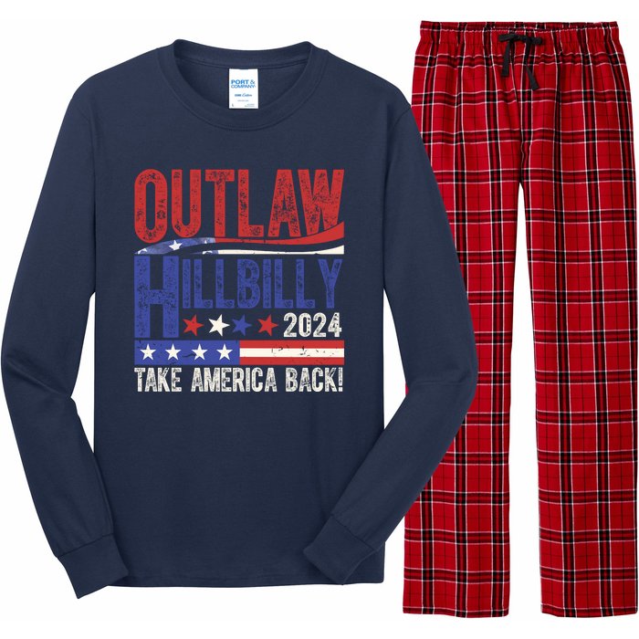 Vintage Elections Outlaw Hillbilly Us Flag Long Sleeve Pajama Set