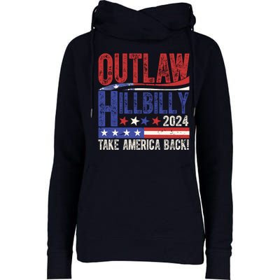 Vintage Elections Outlaw Hillbilly Us Flag Womens Funnel Neck Pullover Hood