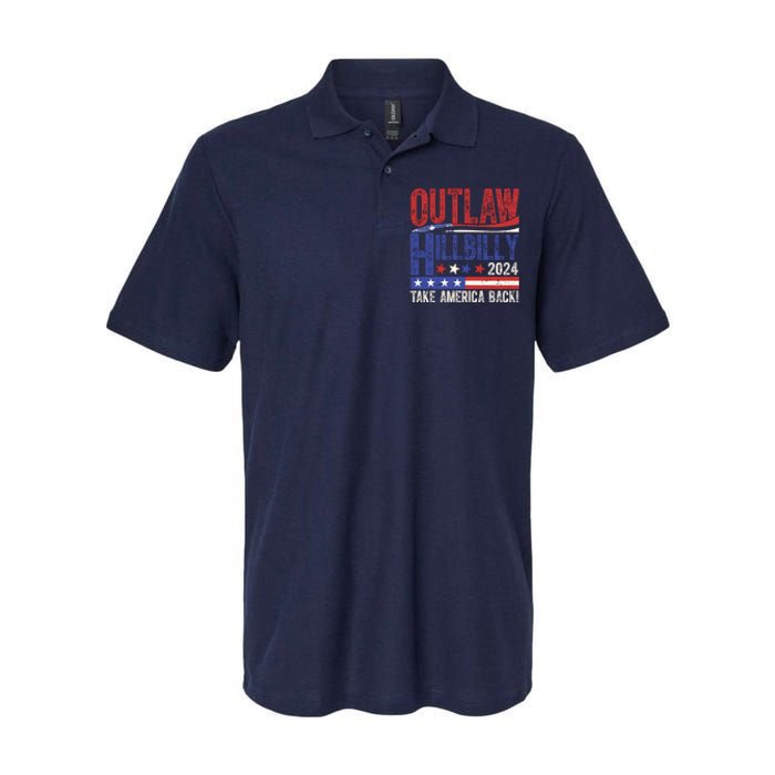 Vintage Elections Outlaw Hillbilly Us Flag Softstyle Adult Sport Polo