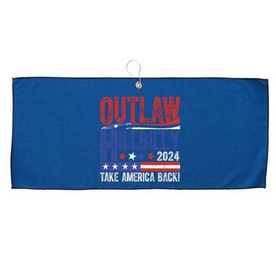 Vintage Elections Outlaw Hillbilly Us Flag Large Microfiber Waffle Golf Towel