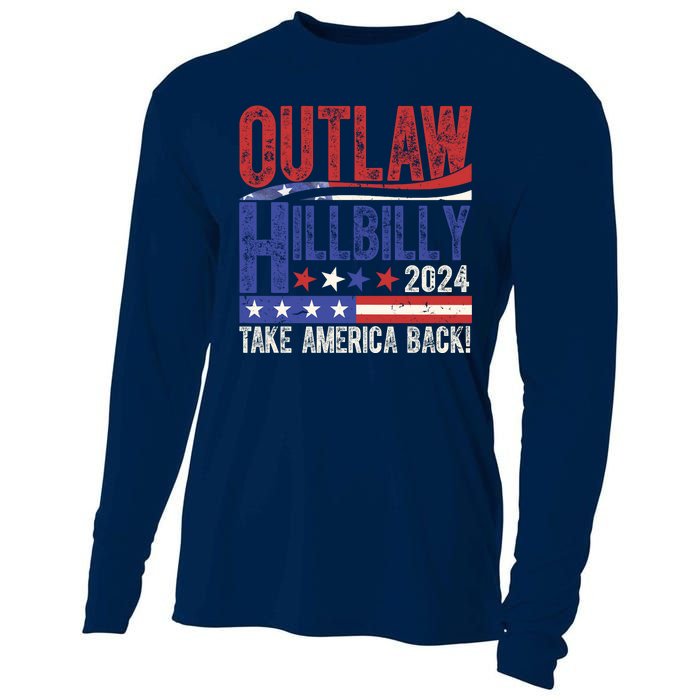 Vintage Elections Outlaw Hillbilly Us Flag Cooling Performance Long Sleeve Crew