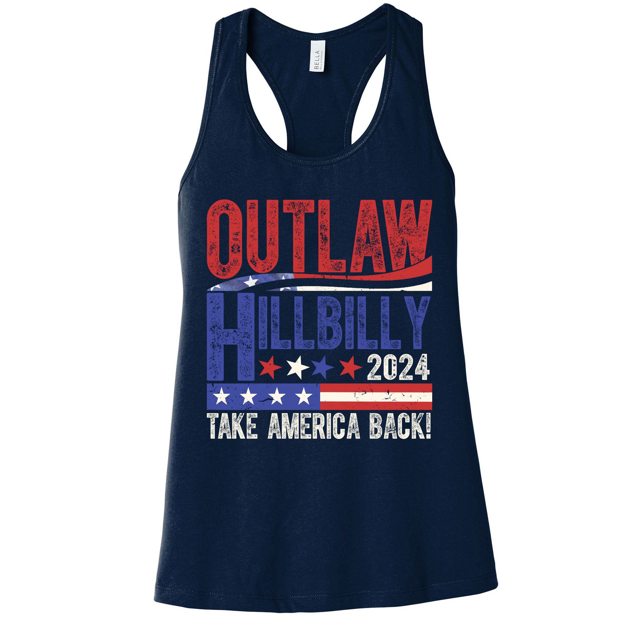 Vintage Elections Outlaw Hillbilly Us Flag Womens Tank Top
