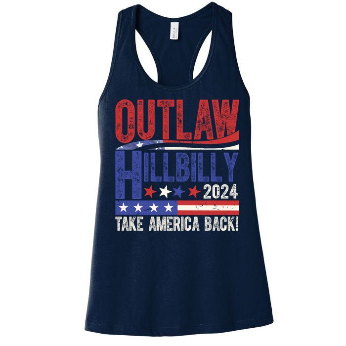 Vintage Elections Outlaw Hillbilly Us Flag Women's Racerback Tank