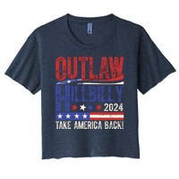 Vintage Elections Outlaw Hillbilly Us Flag Women's Crop Top Tee