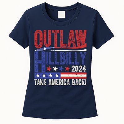 Vintage Elections Outlaw Hillbilly Us Flag Womens T-Shirt