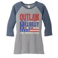 Vintage Elections Outlaw Hillbilly Us Flag Women's Tri-Blend 3/4-Sleeve Raglan Shirt