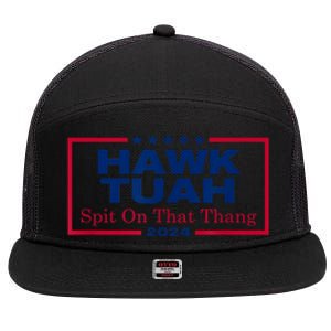 Viral Election Parody Hawk Tush Spit On That Thang 2024 Meme Gift 7 Panel Mesh Trucker Snapback Hat