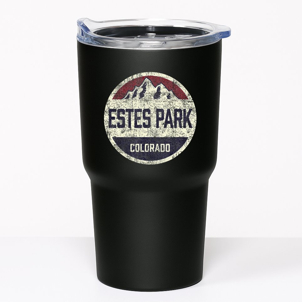 Vintage Estes Park Colorado Mountain Retro Souvenir Tumbler