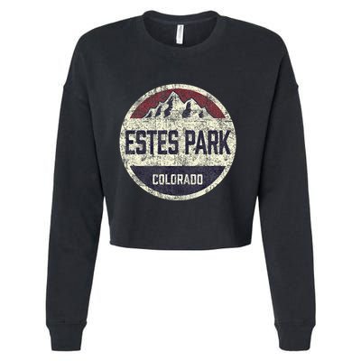 Vintage Estes Park Colorado Mountain Retro Souvenir Cropped Pullover Crew
