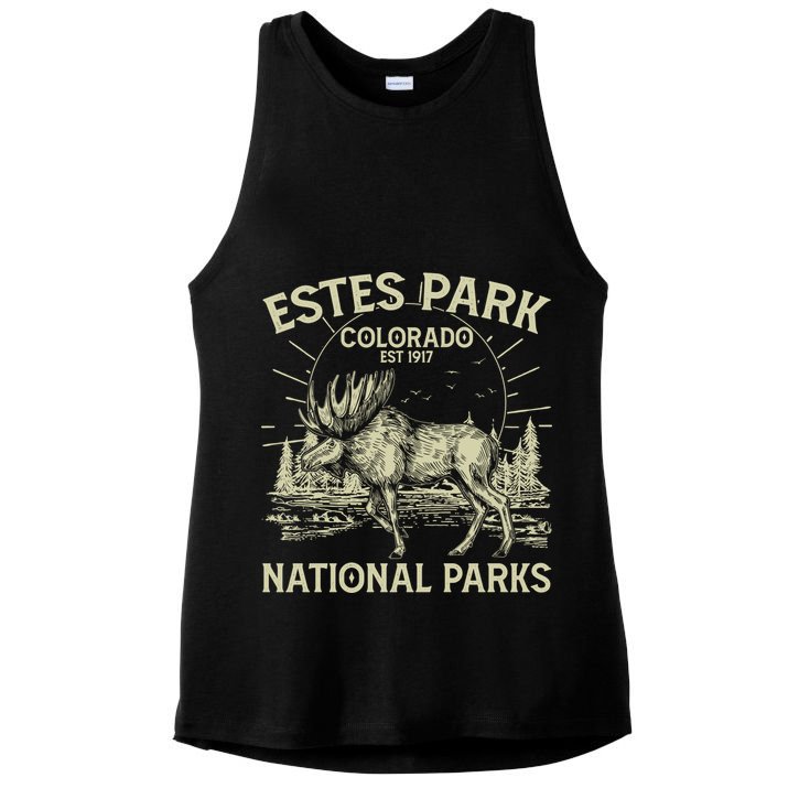Vintage Estes Park Colorado National Parks Est 1917 Ladies PosiCharge Tri-Blend Wicking Tank