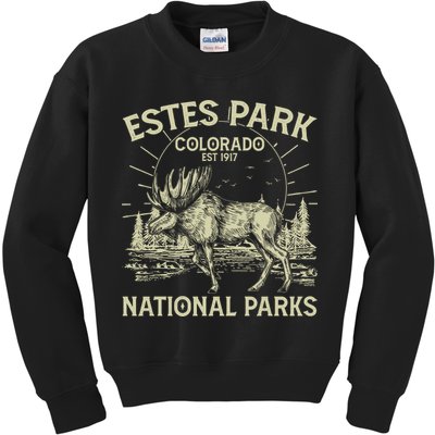 Vintage Estes Park Colorado National Parks Est 1917 Kids Sweatshirt