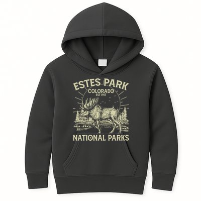Vintage Estes Park Colorado National Parks Est 1917 Kids Hoodie