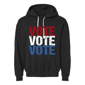 VOTE Election Patriotic Voter Registration Midterm Voting Garment-Dyed Fleece Hoodie