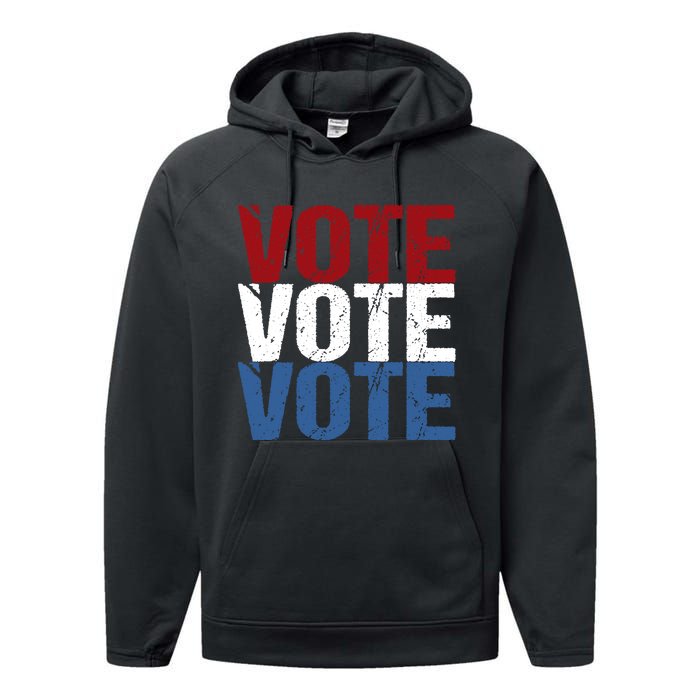 VOTE Election Patriotic Voter Registration Midterm Voting Performance Fleece Hoodie