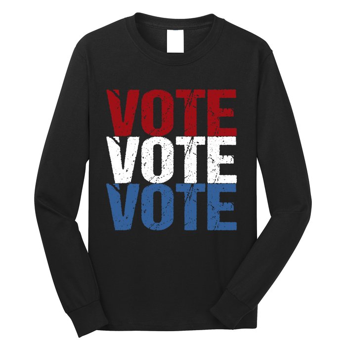 VOTE Election Patriotic Voter Registration Midterm Voting Long Sleeve Shirt