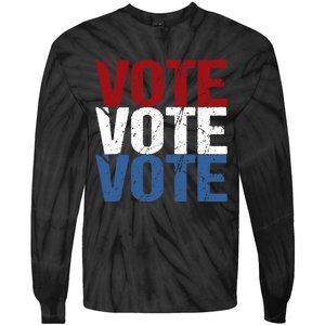 VOTE Election Patriotic Voter Registration Midterm Voting Tie-Dye Long Sleeve Shirt