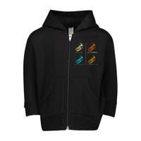 Vintage Euphonium Player Brass Orchestra Toddler Zip Fleece Hoodie